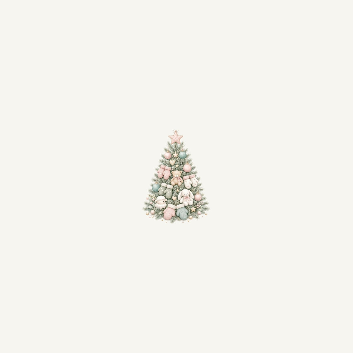 Baby's First Christmas Pastel Tree Personalised Beach Towel