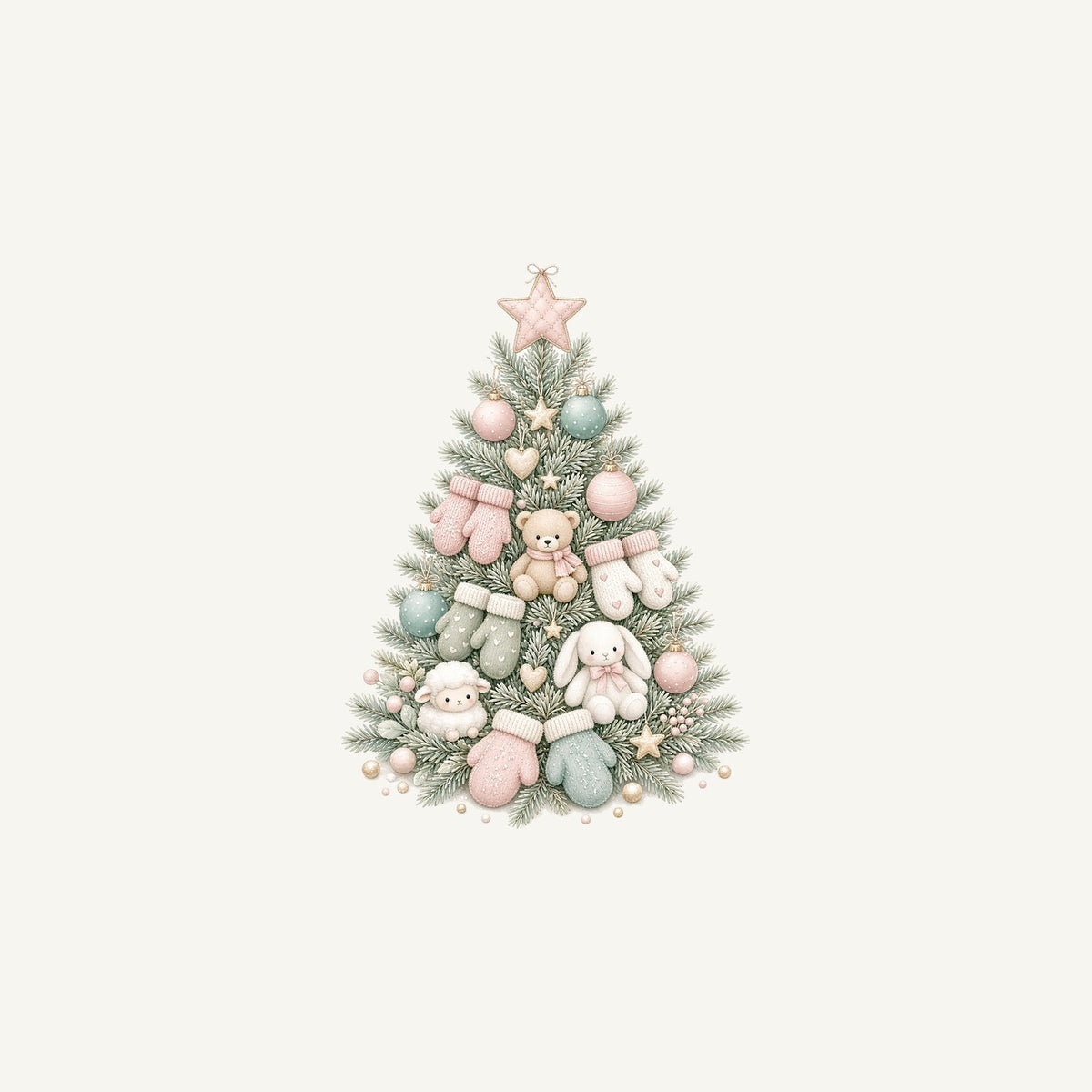 Baby's First Christmas Pastel Tree Personalised Christmas Mug
