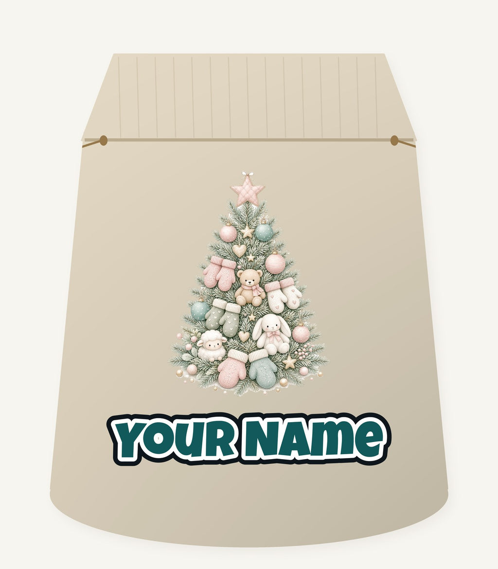 Baby's First Christmas Pastel Tree Personalised Santa Sack