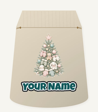Baby's First Christmas Pastel Tree Personalised Santa Sack