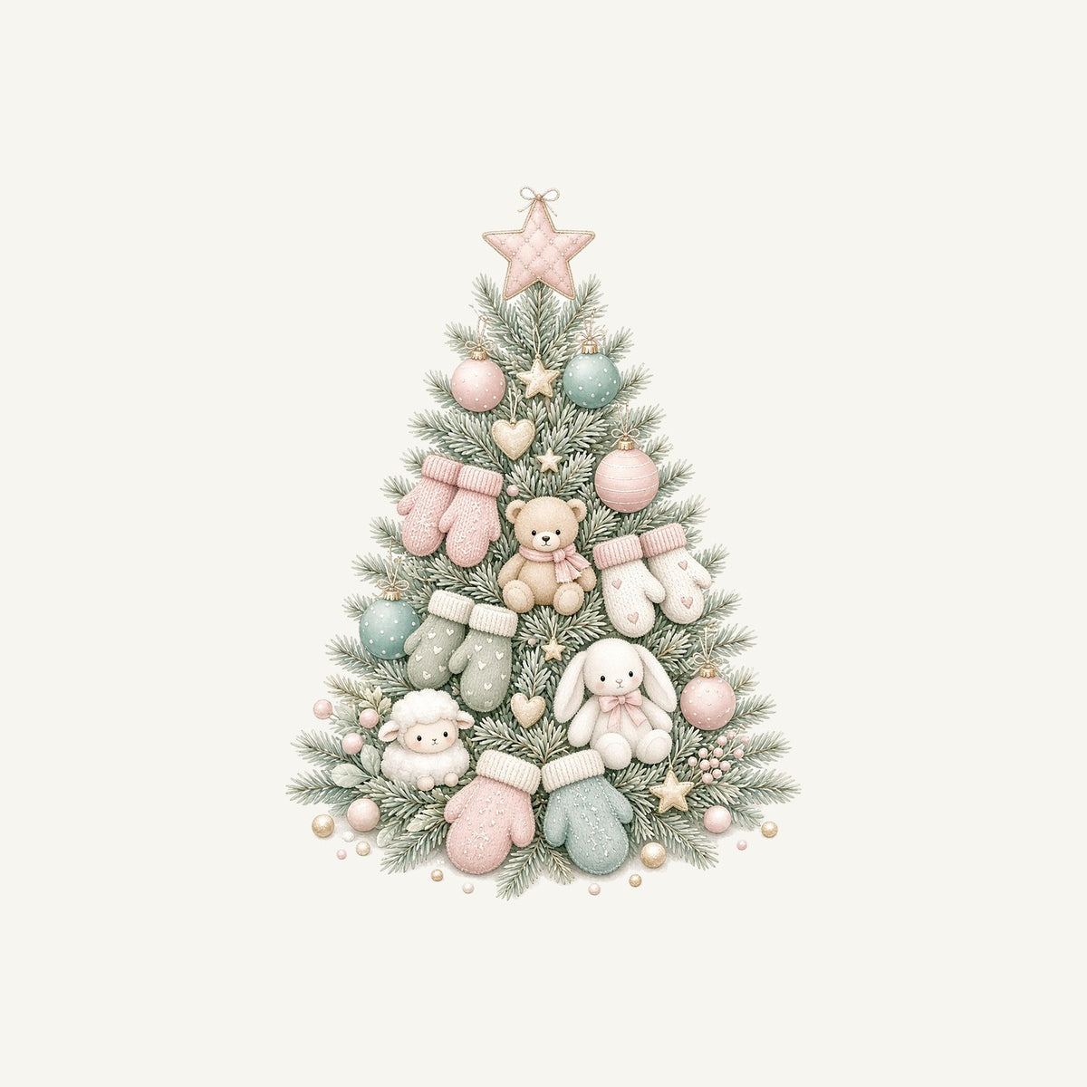 Baby's First Christmas Pastel Tree Personalised Santa Sack