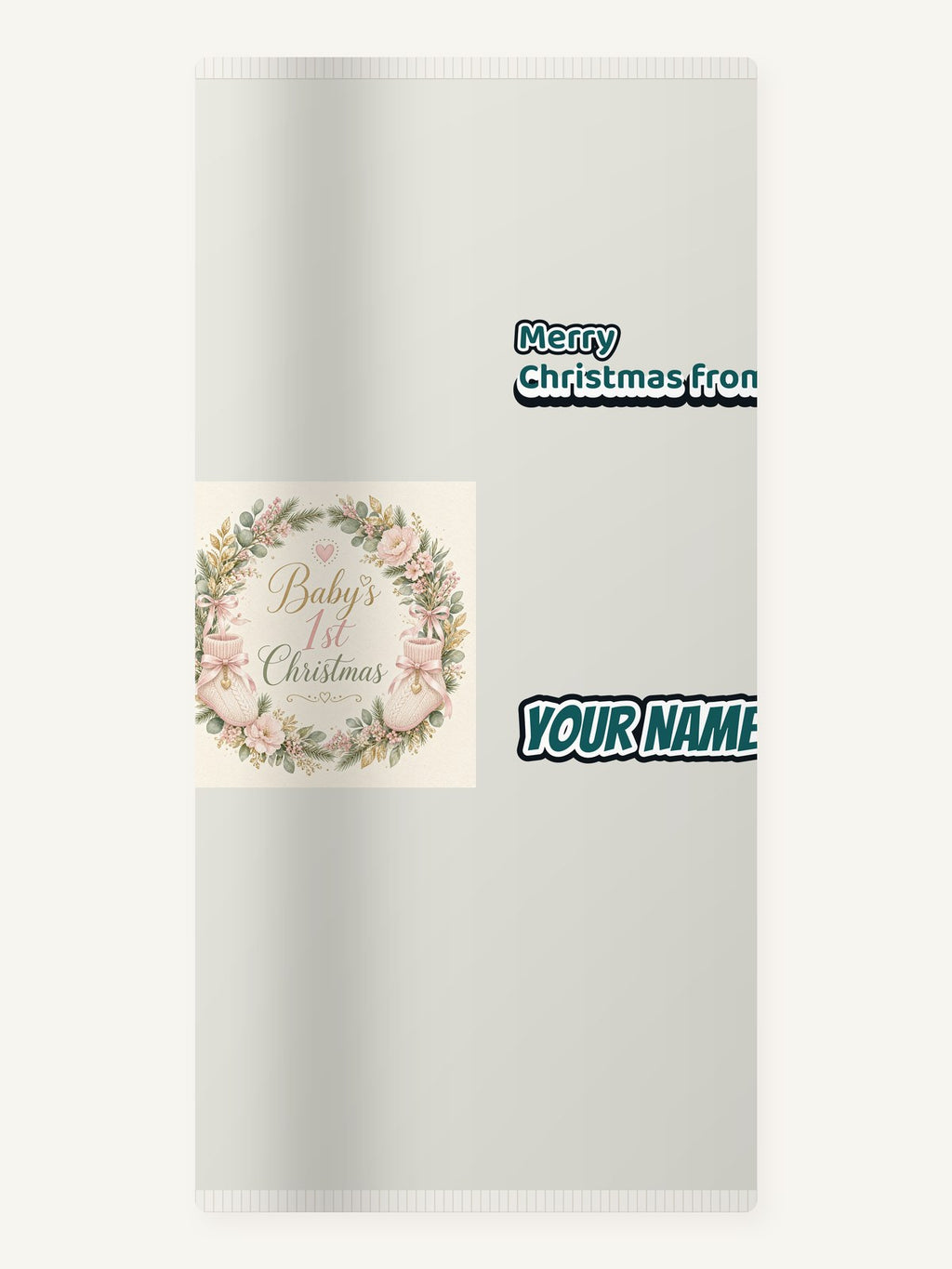 Baby's First Christmas Wreath Personalised Beach Towel