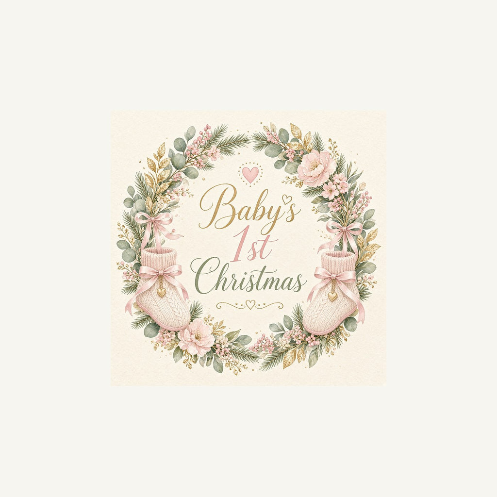Baby's First Christmas Wreath Personalised Christmas Mug