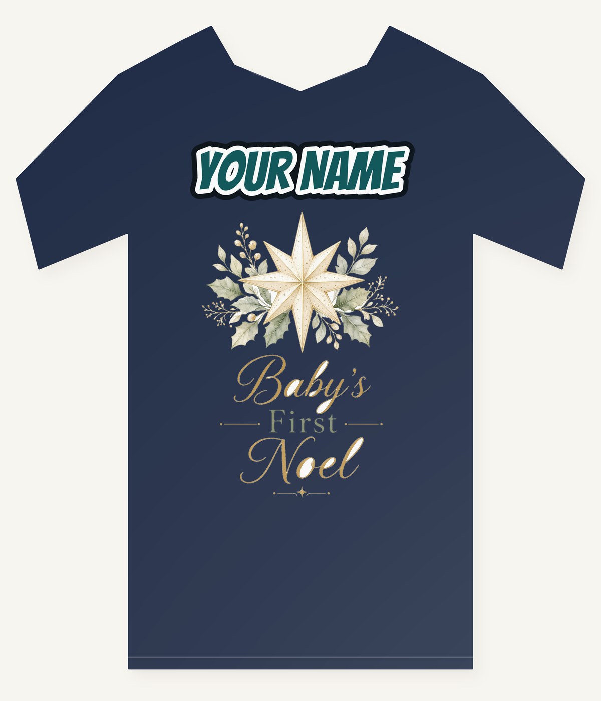 Baby's First Noel Star Personalised Kids and Baby Christmas Tee