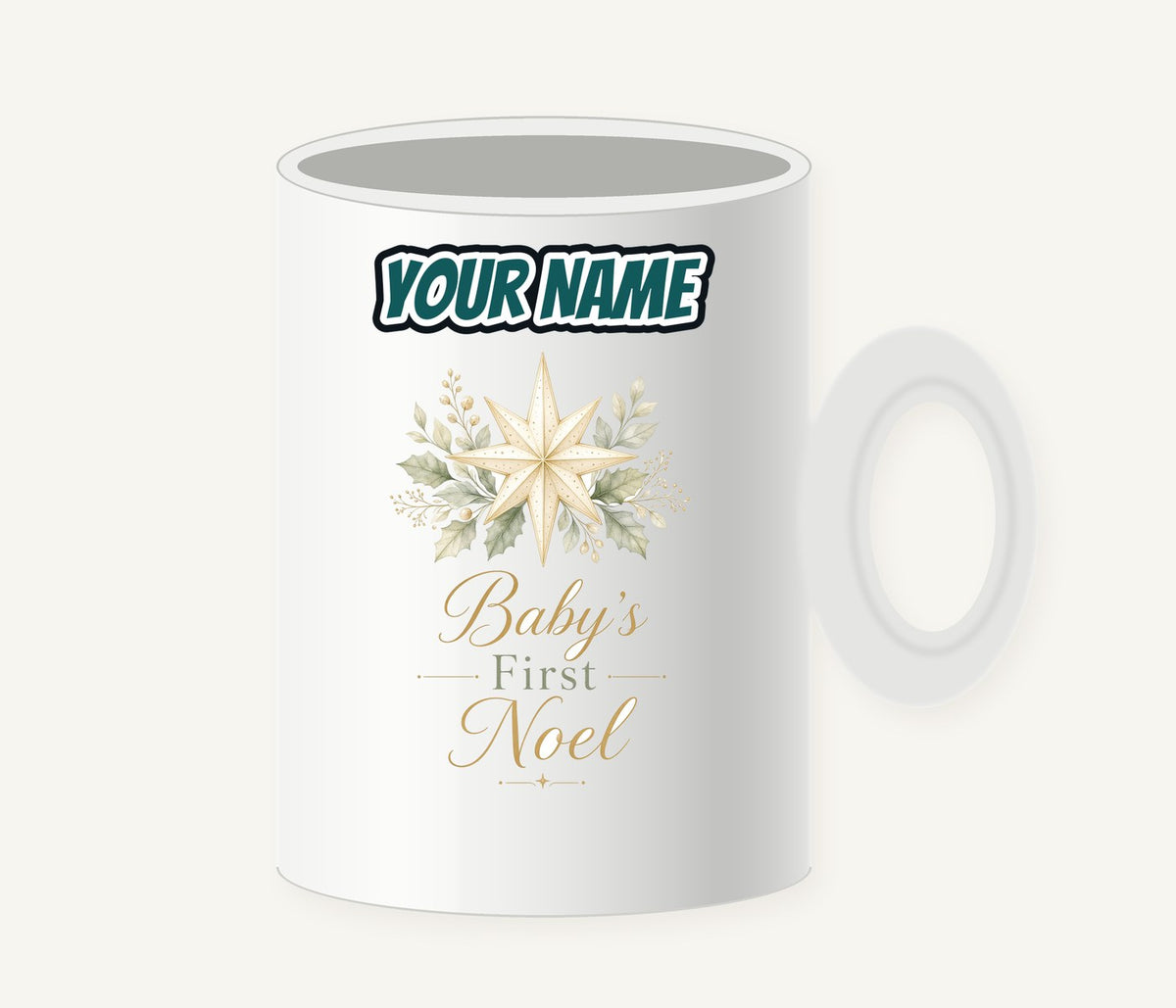 Baby's First Noel Star Personalised Christmas Mug