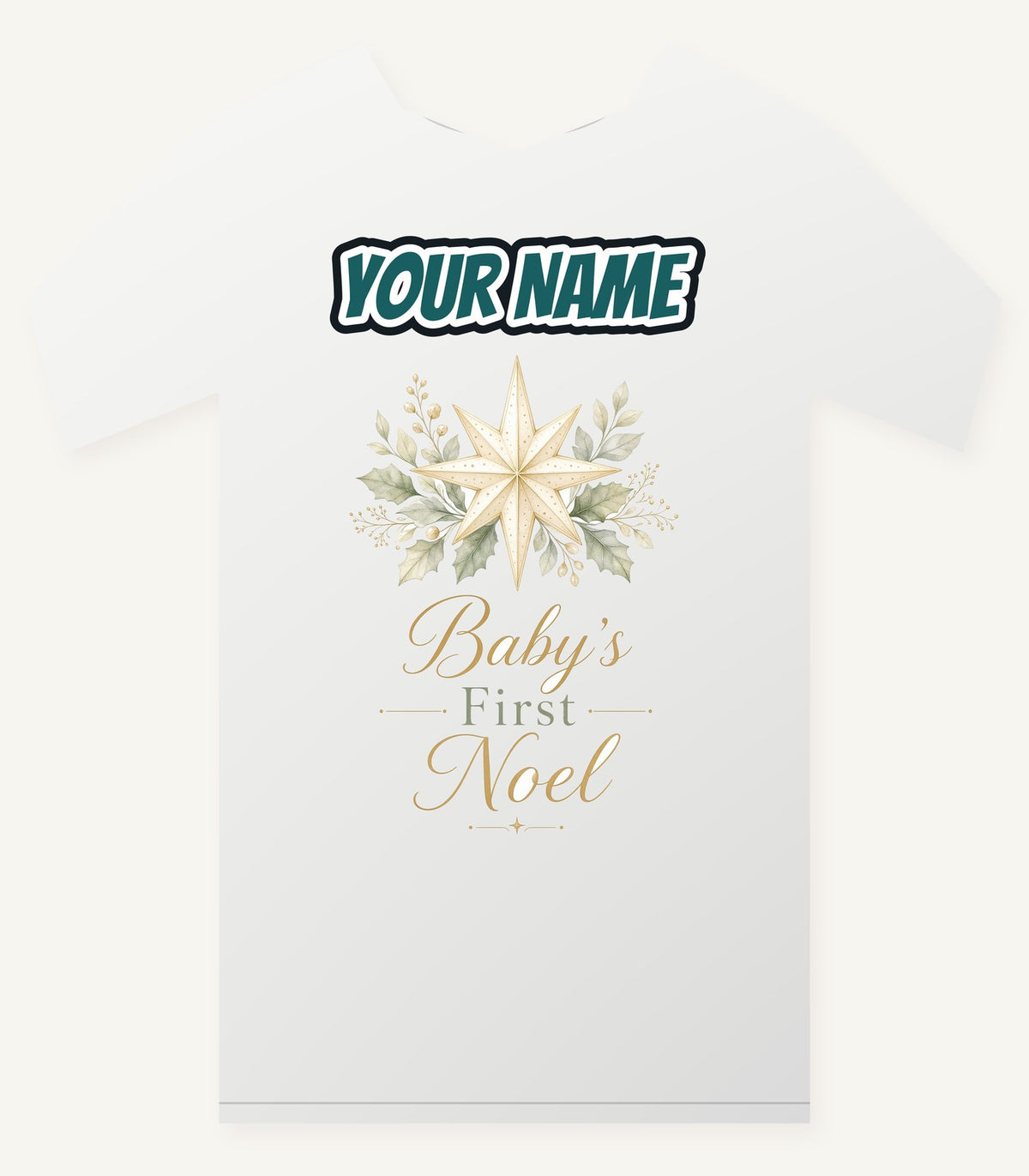 Baby's First Noel Star Personalised Christmas T-Shirt and Hoodie
