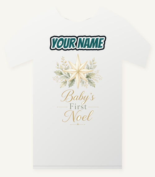Baby's First Noel Star Personalised Christmas T-Shirt and Hoodie