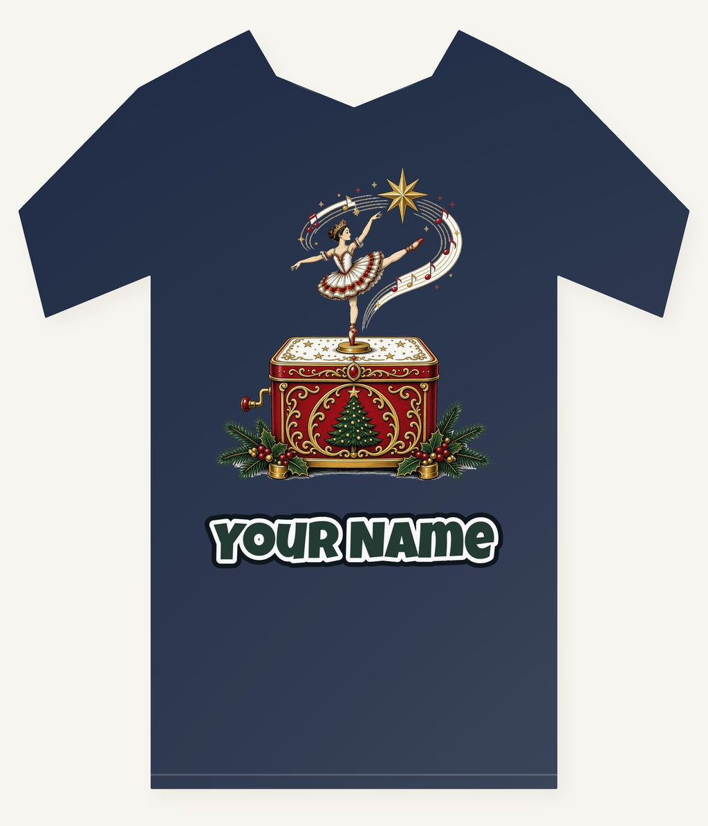 Ballerina Music Box Personalised Kids Tee and Baby Bodysuit