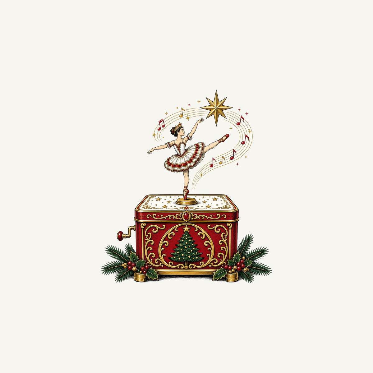 Ballerina Music Box Personalised Christmas Mug