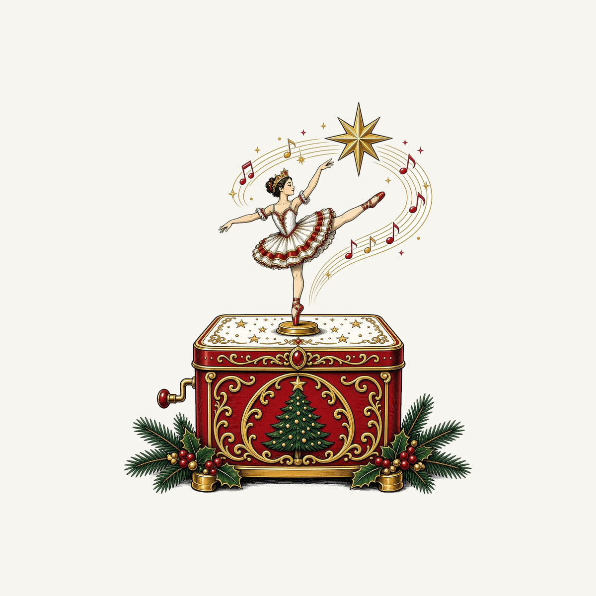 Ballerina Music Box Personalised Christmas T-Shirt and Hoodie