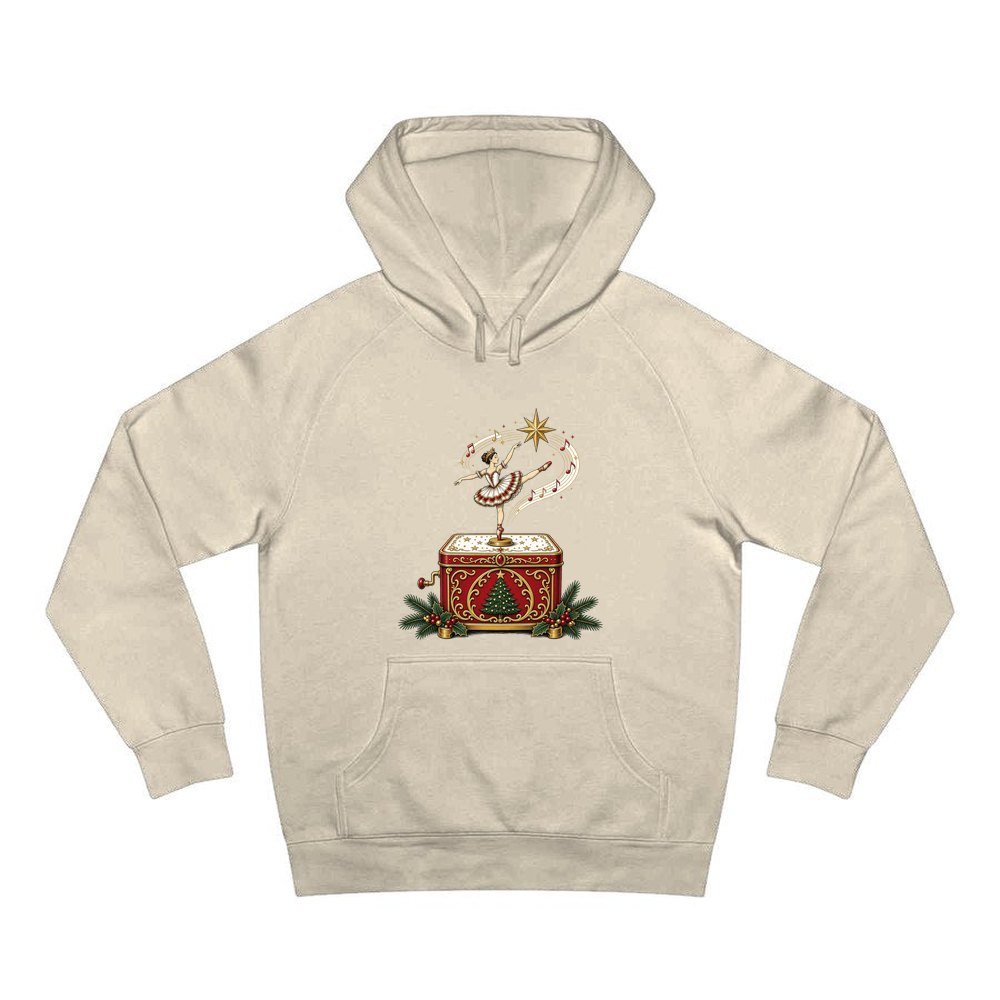 Ballerina Music Box personalised Christmas hoodie in sand