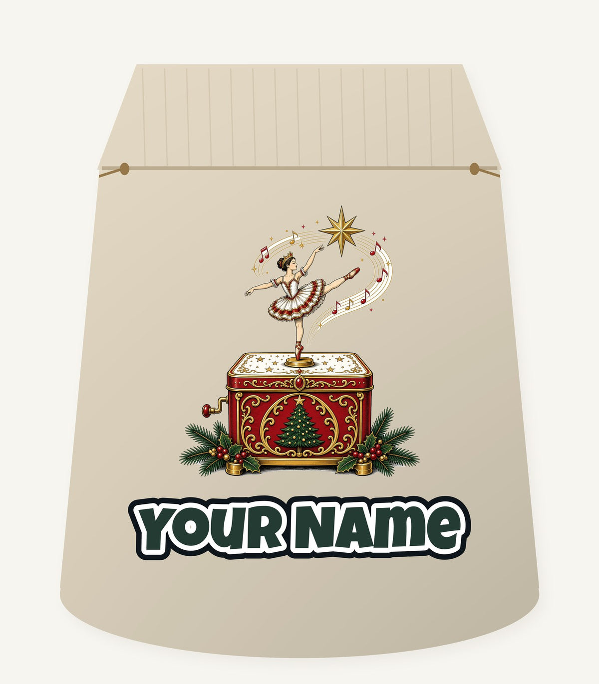 Ballerina Music Box Personalised Santa Sack