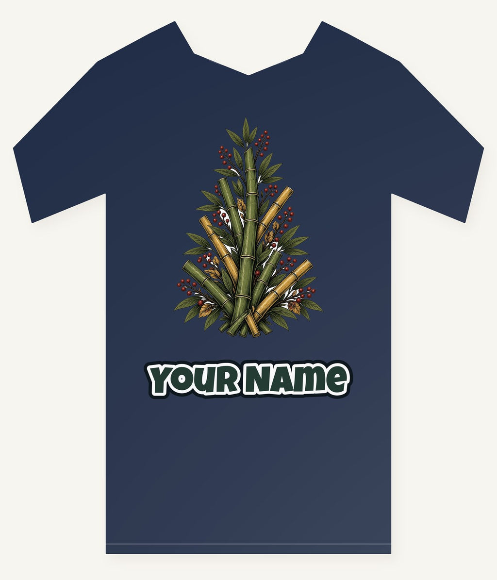 Bamboo Christmas Tree Personalised Kids Tee and Baby Bodysuit