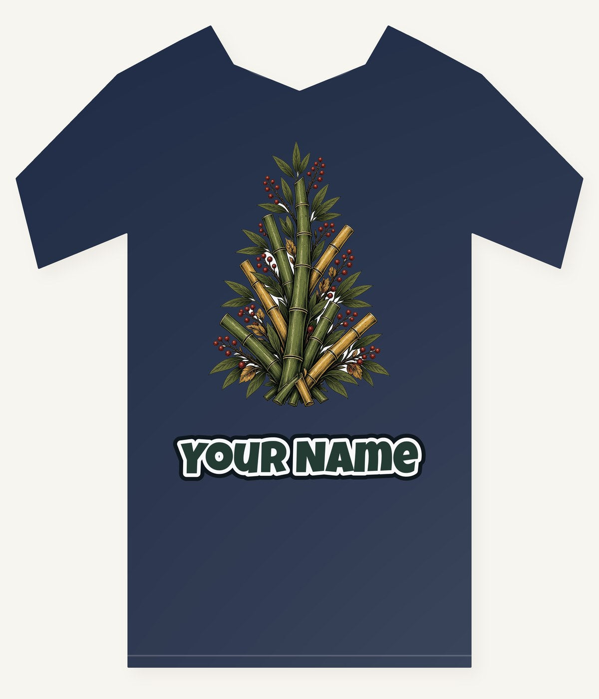 Bamboo Christmas Tree Personalised Kids Tee and Baby Bodysuit
