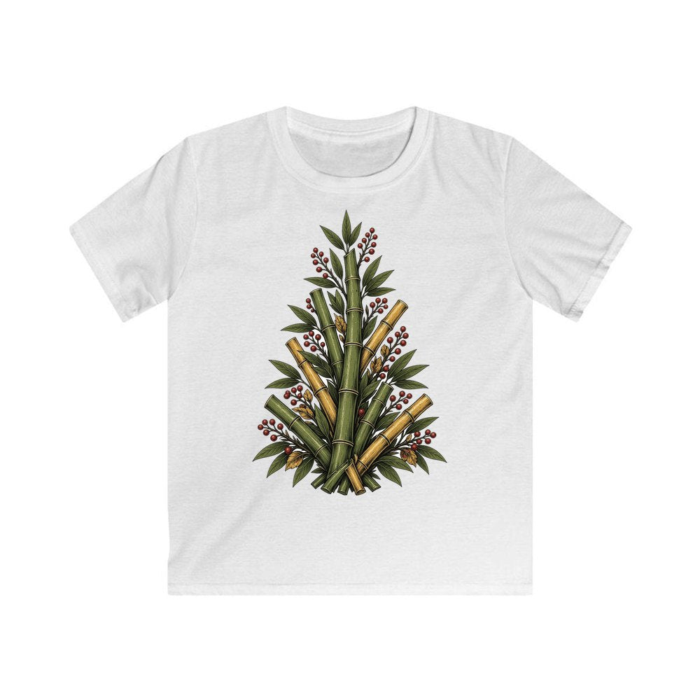 Bamboo Christmas Tree personalised kids Christmas tee in white