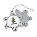 Bamboo Christmas Tree Personalised Pewter Christmas Ornament