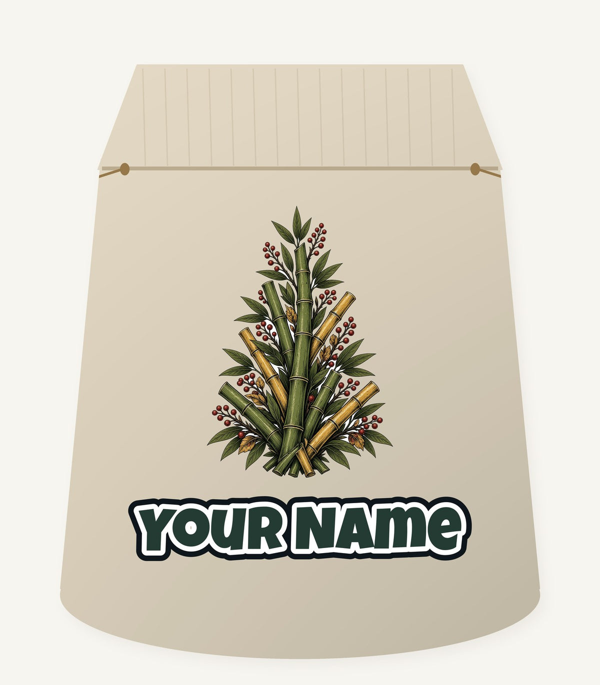 Bamboo Christmas Tree Personalised Santa Sack