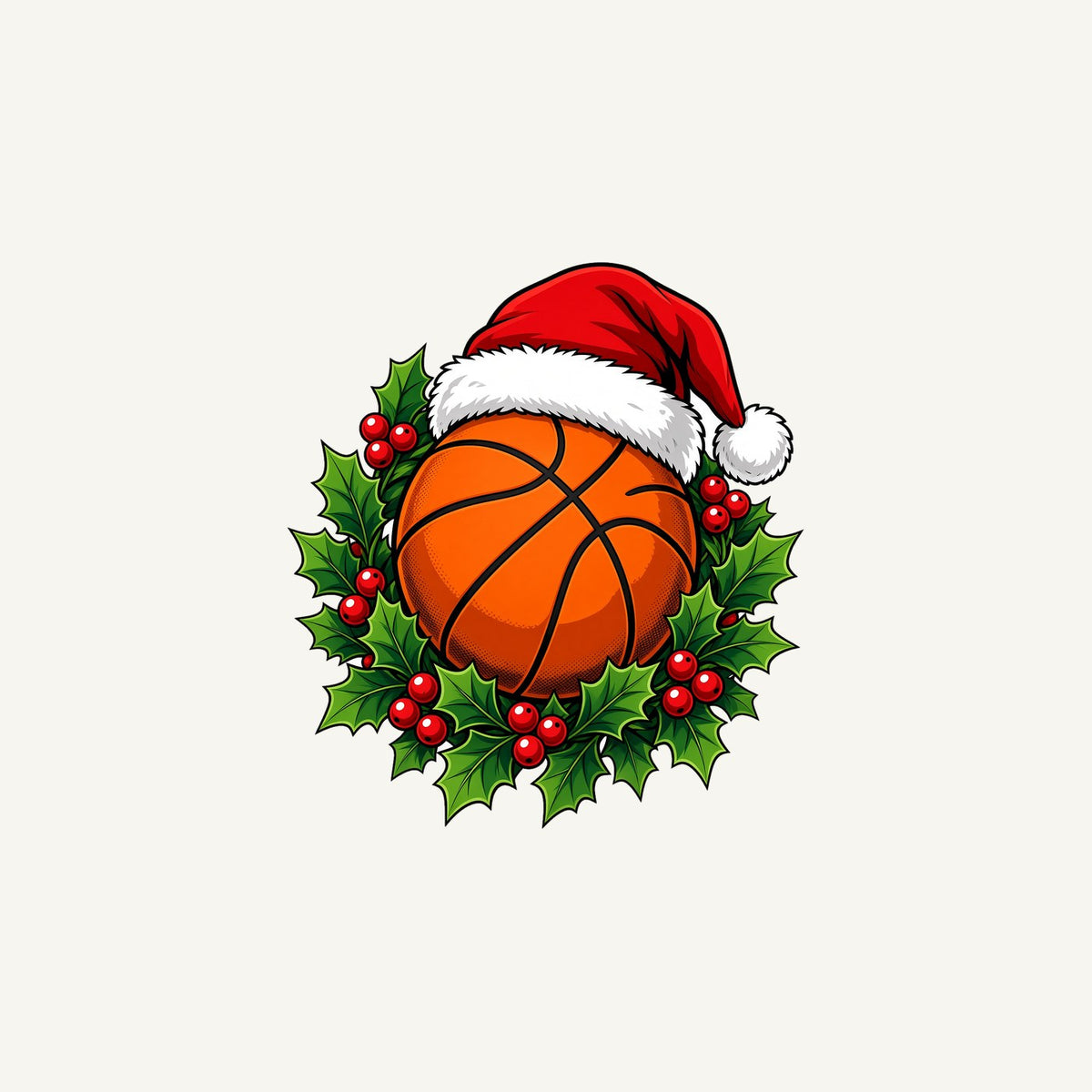 Basketball In Santa Hat Personalised Christmas Mug