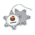 Basketball In Santa Hat Personalised Pewter Christmas Ornament
