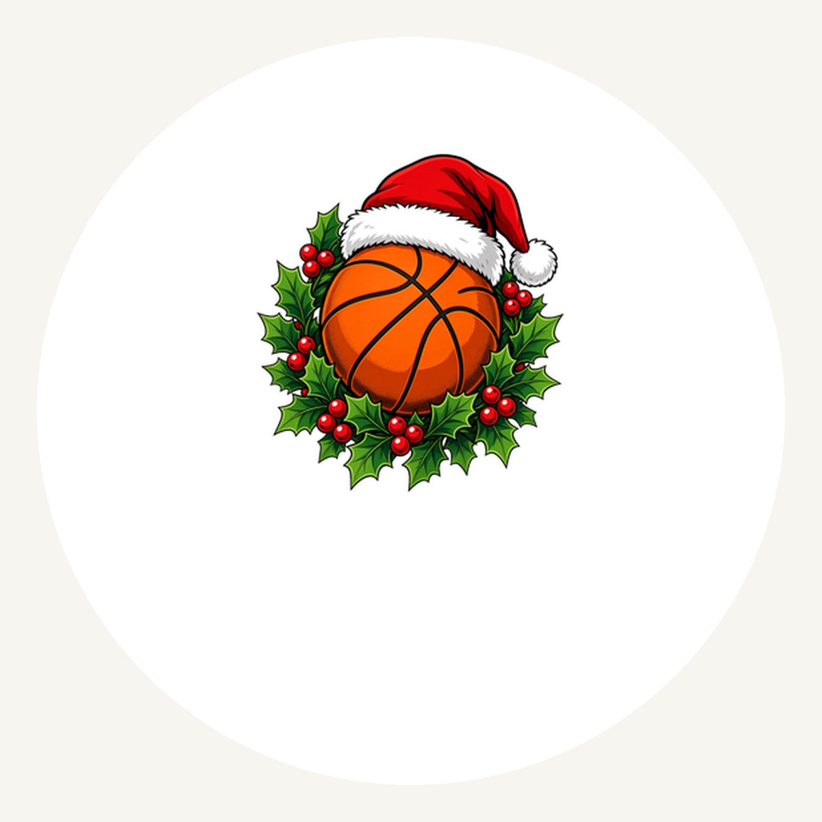 Basketball In Santa Hat Personalised Pewter Christmas Ornament