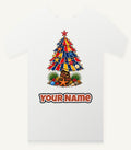 Beach Umbrella Christmas Tree Personalised Christmas T-Shirt and Hoodie