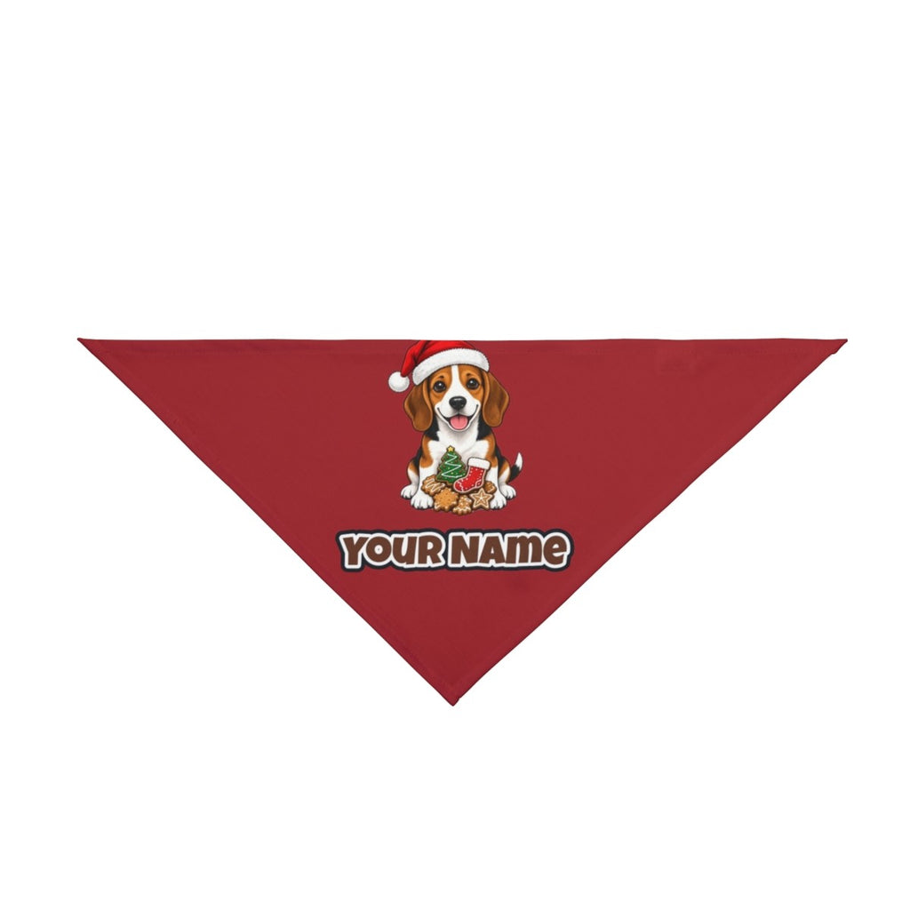 Beagle Christmas Personalised Christmas Pet Bandana, Cat or Dog