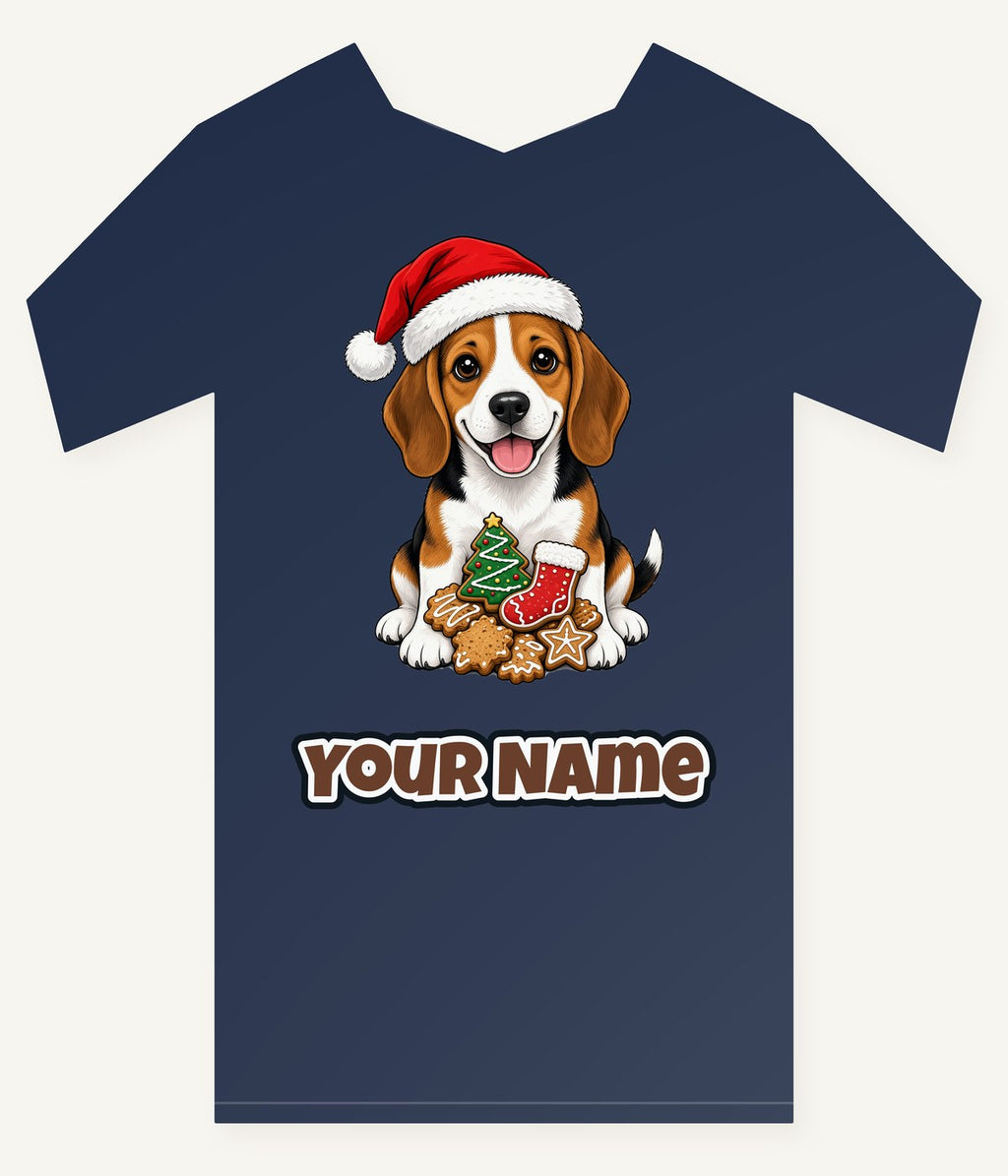 Beagle Christmas Personalised Kids Tee and Baby Bodysuit