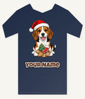 Beagle Christmas Personalised Kids Tee and Baby Bodysuit
