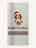 Beagle Christmas Personalised Beach Towel