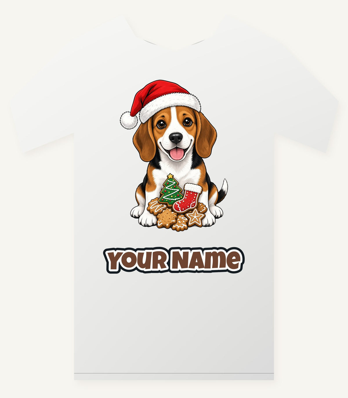 Beagle Christmas Personalised Christmas T-Shirt and Hoodie