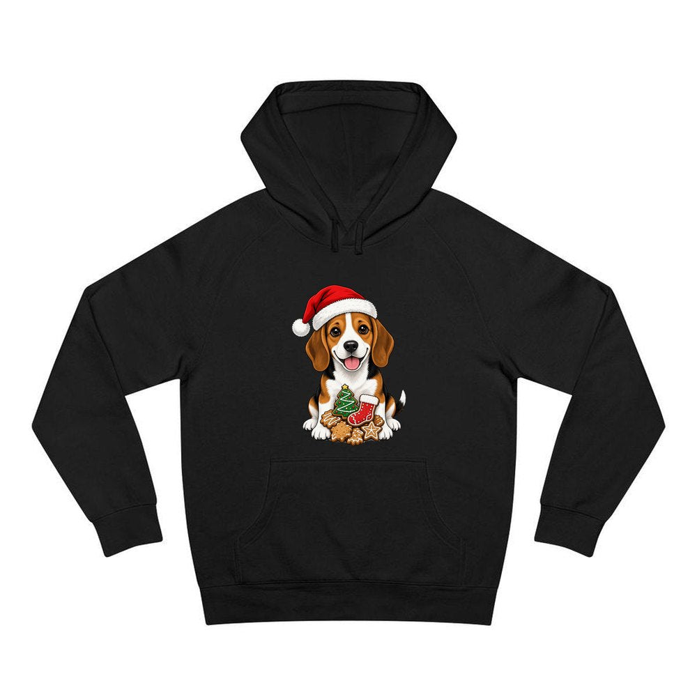 Beagle personalised Christmas hoodie in black