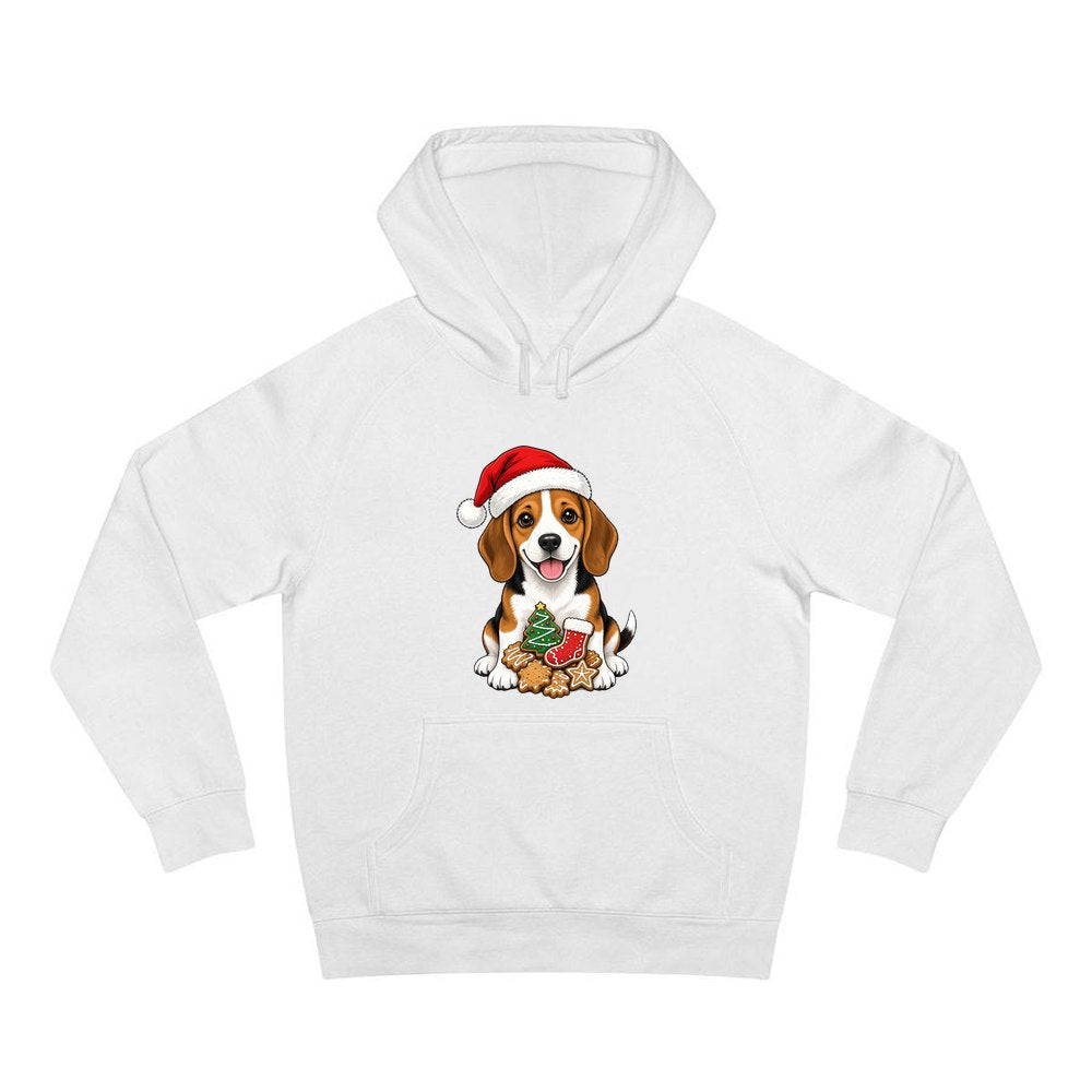 Beagle personalised Christmas hoodie in white