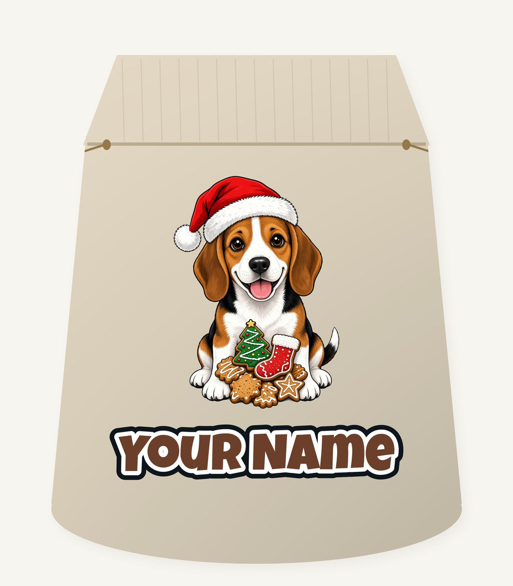 Beagle Christmas Personalised Santa Sack