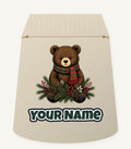 Bear Cub In Striped Scarf Personalised Santa Sack