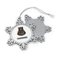 Bear In A Tartan Scarf Personalised Pewter Christmas Ornament