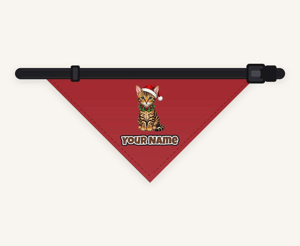Bengal personalised Christmas pet bandana collar with buckle