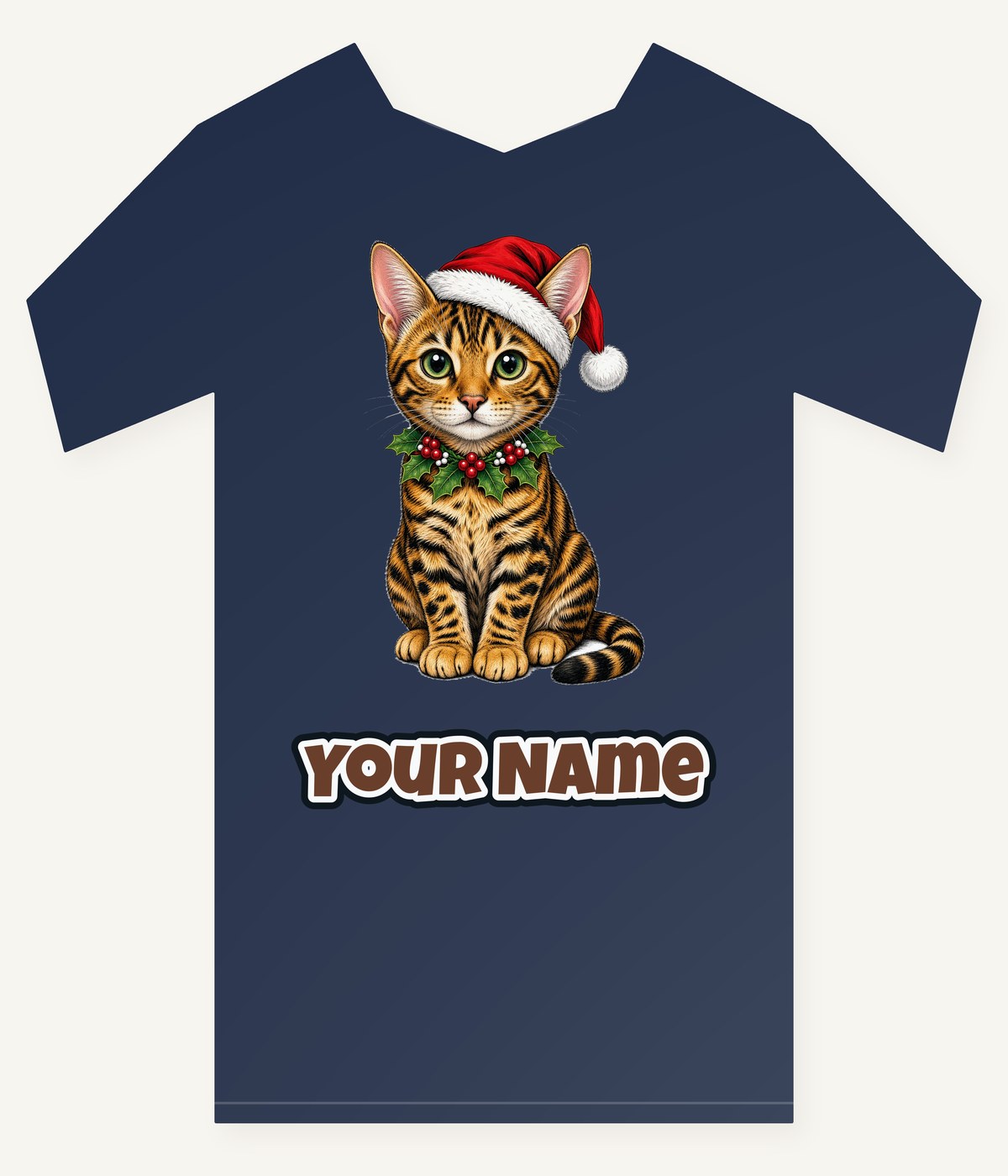 Bengal Christmas Personalised Kids Tee and Baby Bodysuit