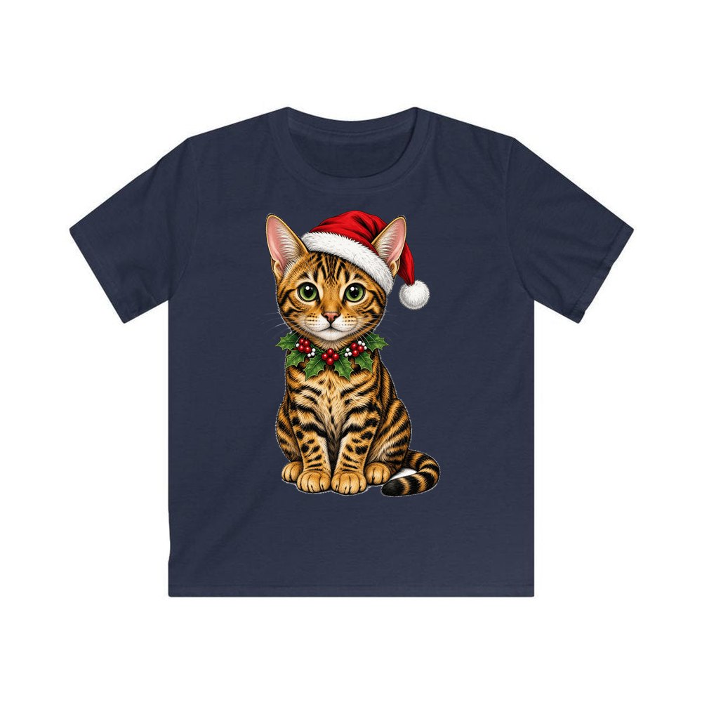 Bengal personalised kids Christmas tee in navy