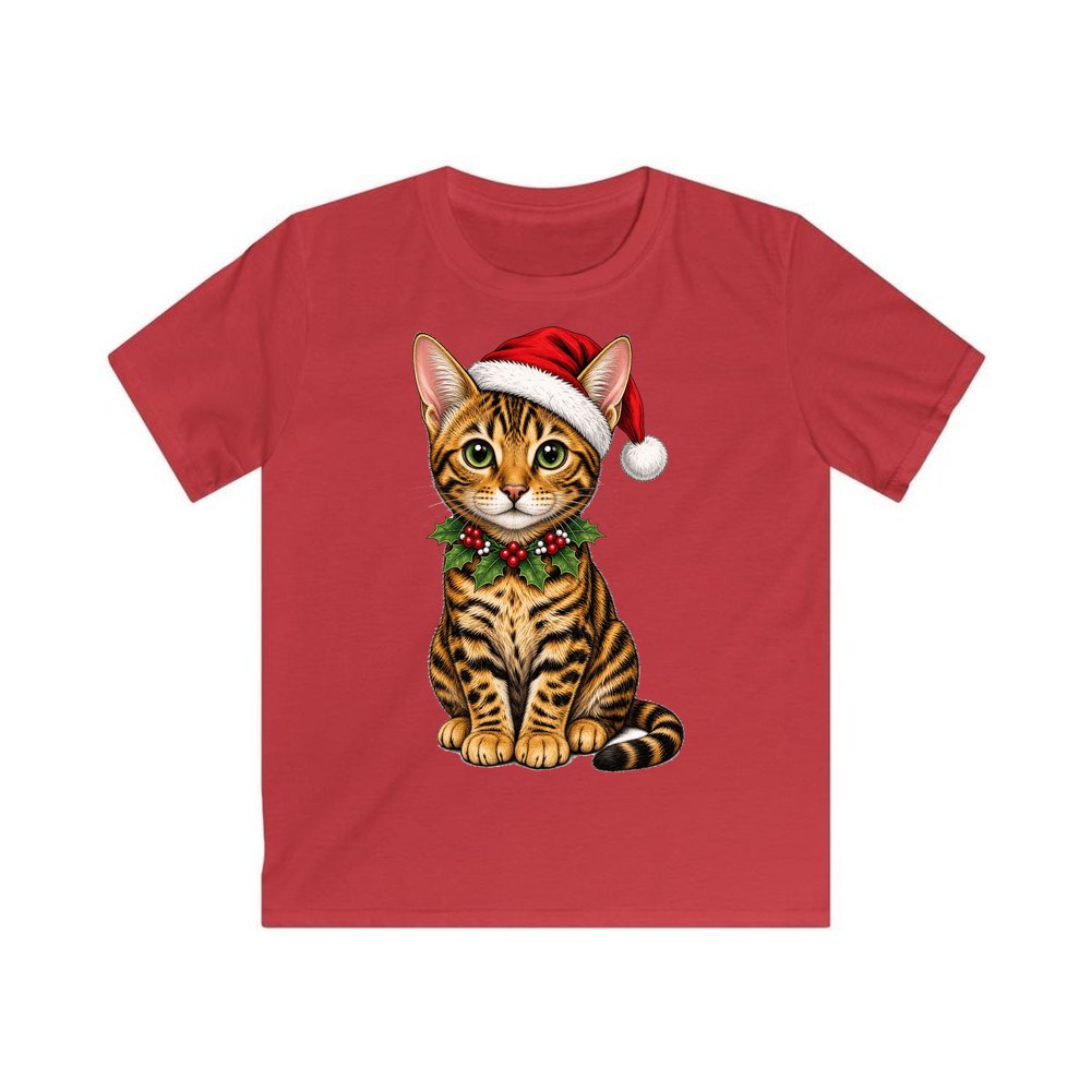 Bengal personalised kids Christmas tee in red