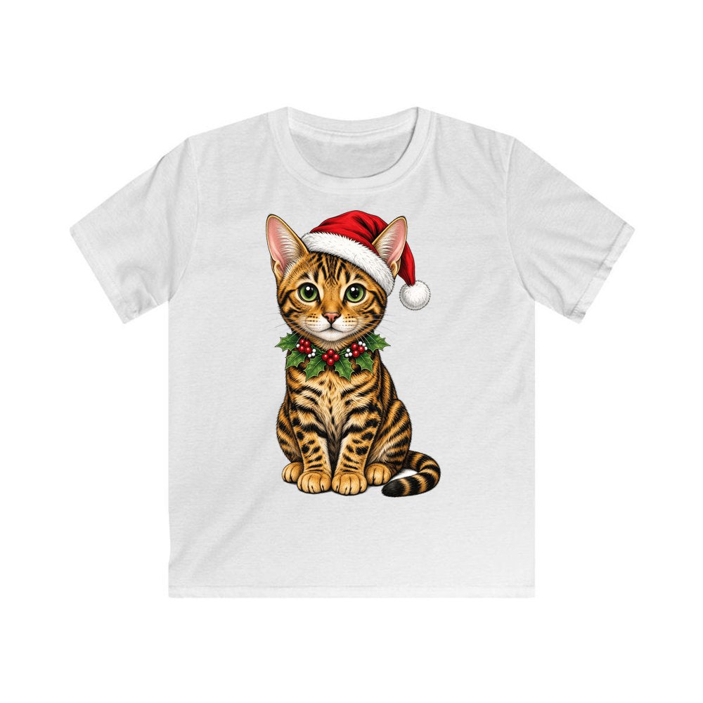 Bengal personalised kids Christmas tee in white