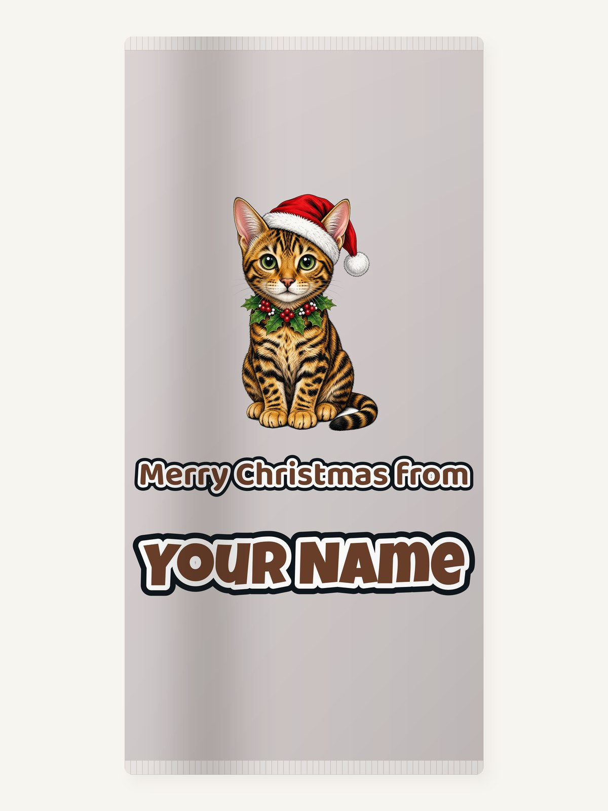 Bengal Christmas Personalised Beach Towel