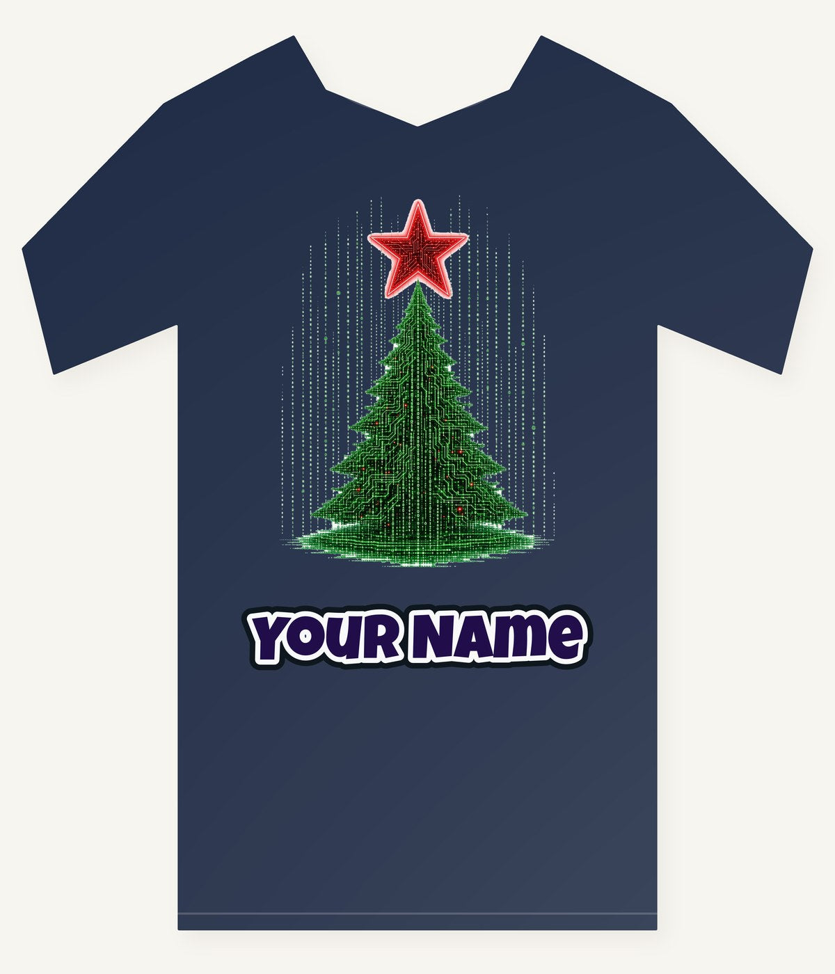 Binary Code Christmas Tree Personalised Kids and Baby Christmas Tee