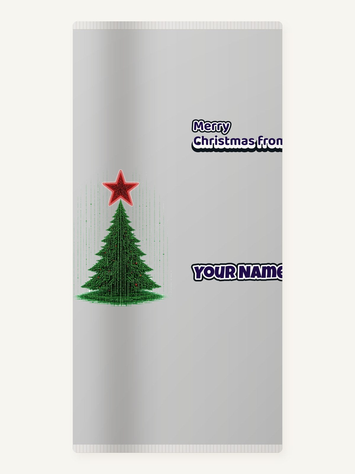Binary Code Christmas Tree Personalised Beach Towel