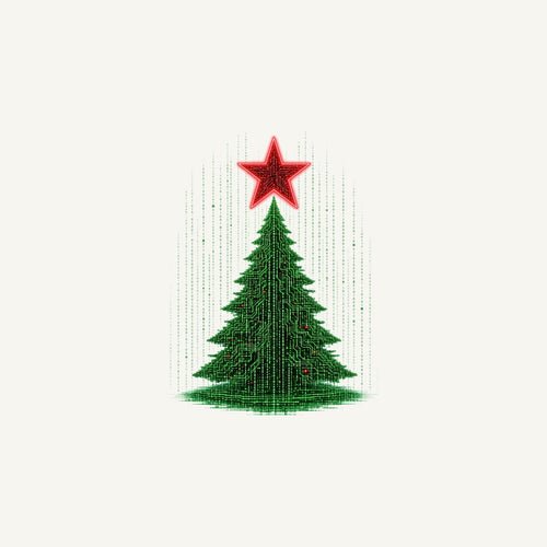 Binary Code Christmas Tree Personalised Christmas Mug