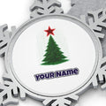 Binary Code Christmas Tree Personalised Pewter Christmas Ornament
