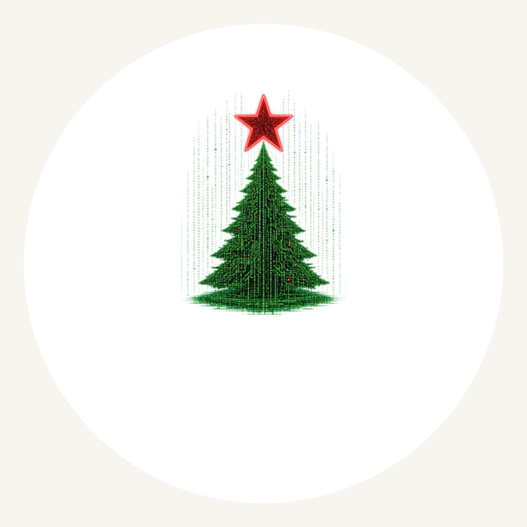 Binary Code Christmas Tree Personalised Pewter Christmas Ornament