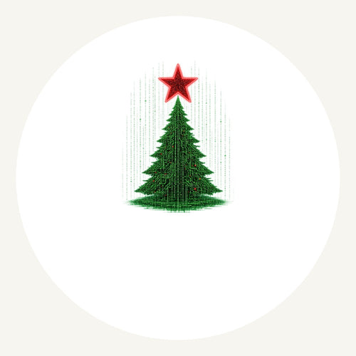 Binary Code Christmas Tree Personalised Pewter Christmas Ornament