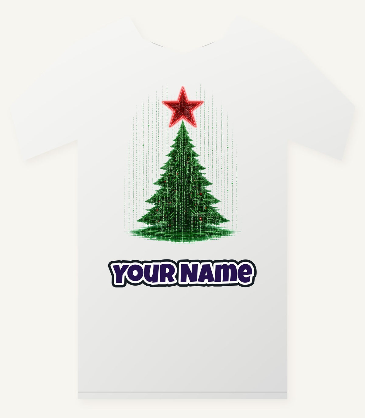 Binary Code Christmas Tree Personalised Christmas T-Shirt and Hoodie