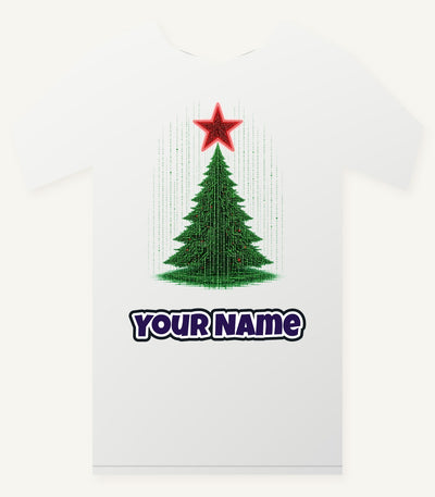Binary Code Christmas Tree Personalised Christmas T-Shirt and Hoodie