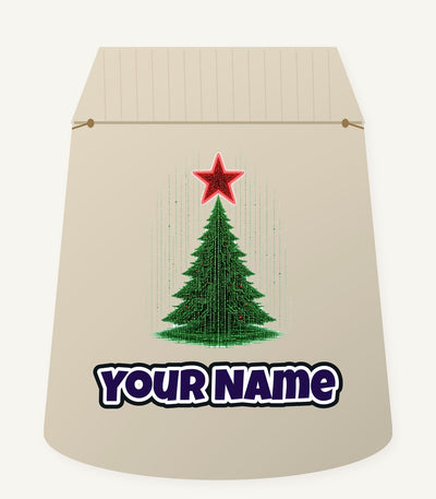 Binary Code Christmas Tree Personalised Santa Sack